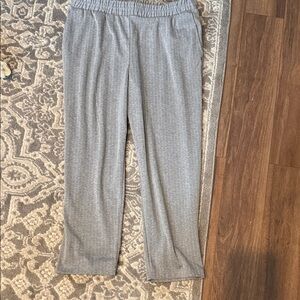 A new day  Elastic Waist Pants grey pinstripe